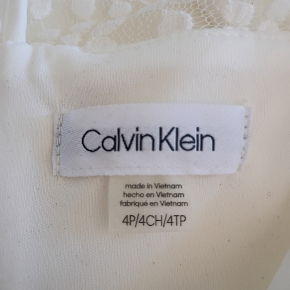 Calvin Klein Winter White Long Sleeve Dress Size 4 Petite - Picture 4 of 5